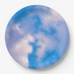 Clouds Paper Plates 9"