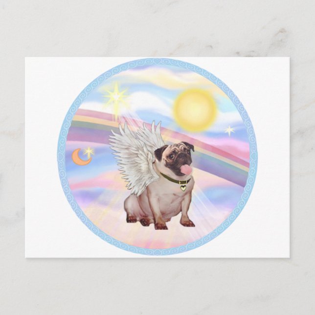 Clouds - Pug Angel (#2) Postcard (Front)