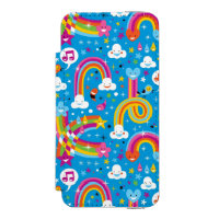 clouds rainbows rain drops hearts pattern