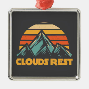 Clouds Rest Mountain Yosemite Retro Turquoise Metal Tree Decoration