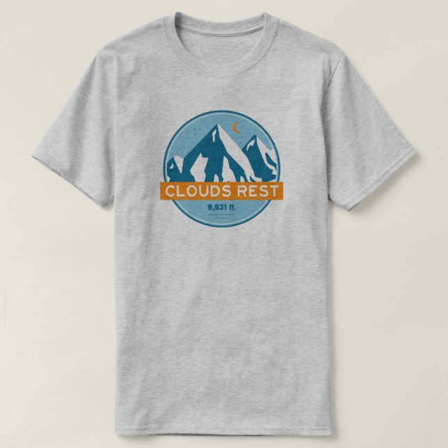 Clouds Rest Mountain Yosemite Stars Moon T-Shirt (Design Front)