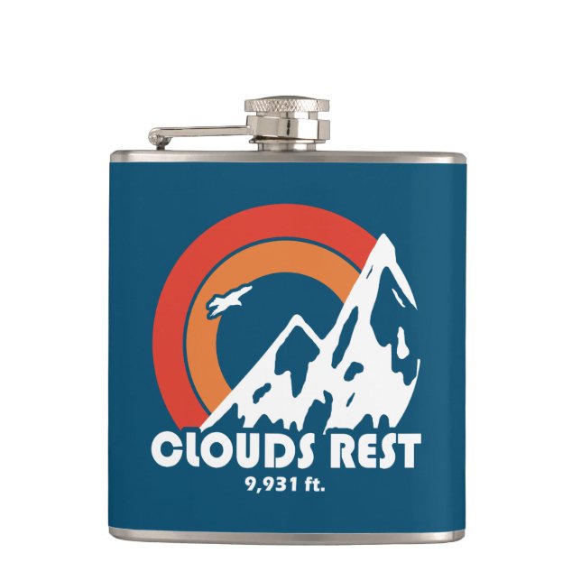 Clouds Rest Mountain Yosemite Sun Eagle Hip Flask (Front)