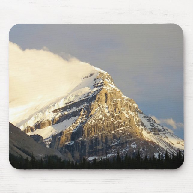 Clouds Roll Off Snowy Mountain in Canada Mouse Pad (Front)