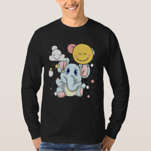 Clouds Safari Africa Zoo Animal Cute Baby Elepha T-Shirt