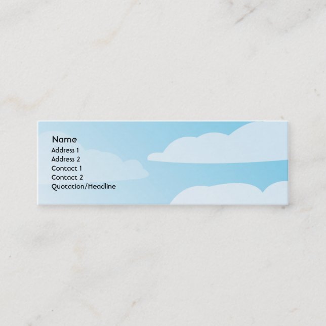 Clouds - Skinny Mini Business Card (Front)