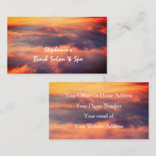 Clouds Sky Artistic Tropical Sunset Spa Salon Business Card