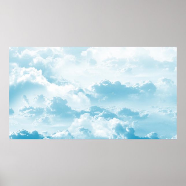 Clouds sky cartoon vector images poster (Front)