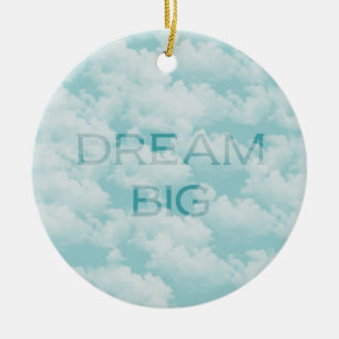 Clouds Sky Inspirational Dream Big Ceramic Tree Decoration