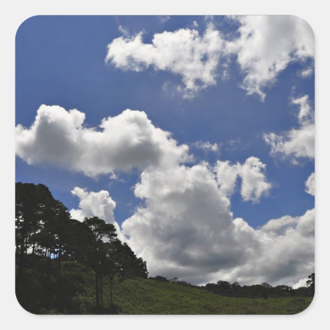 Clouds Sky Landscape Nature Square Sticker (Front)