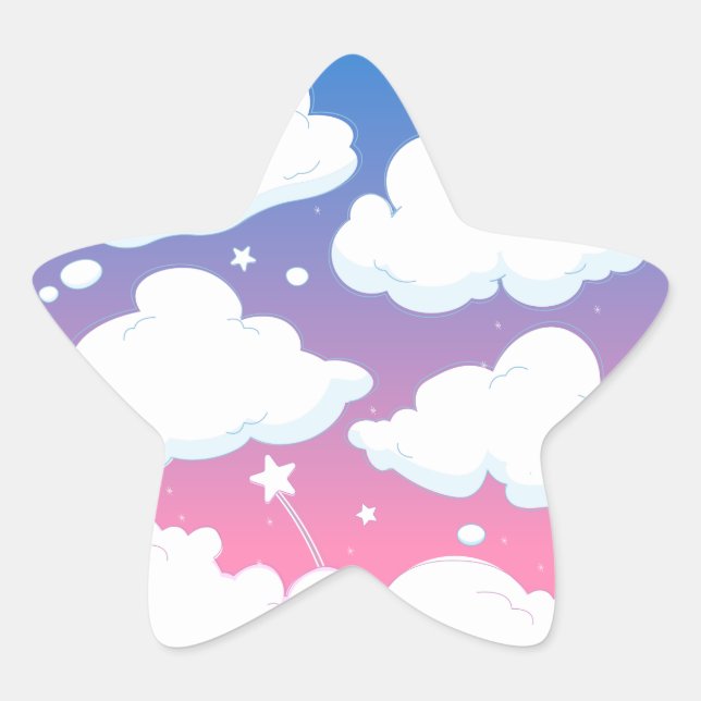 clouds  star sticker (Front)