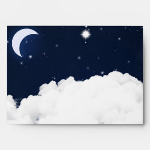 Clouds Starry Night Celestial Invitation Envelope