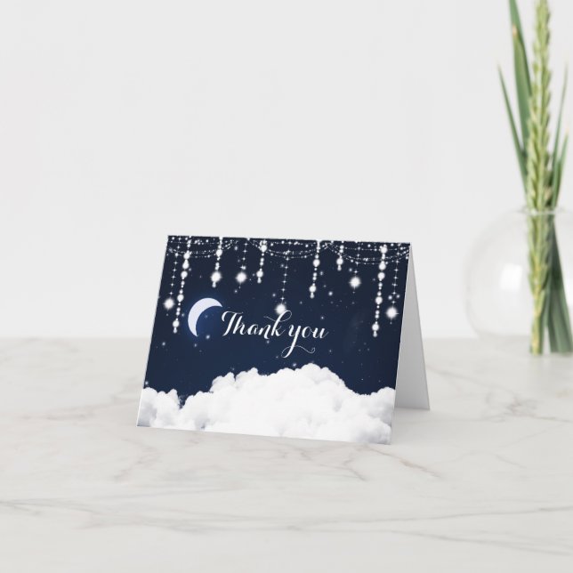 Clouds Starry Sky Celestial Thank You Card (Front)