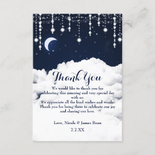 Clouds & Stars Sparkle Celestial Thank You Card