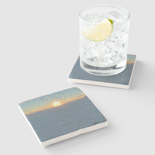 Clouds Sun Stone Coaster (Side)