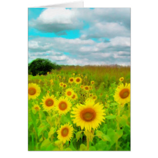 Clouds today, Sunflower card, nature photography