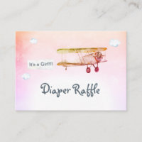 *~* Clouds Vintage Plane Banner Baby Diaper Raffle