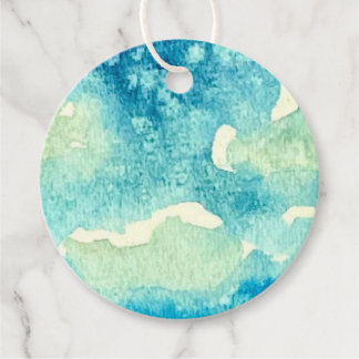 Clouds Watercolor Art Favour Tags