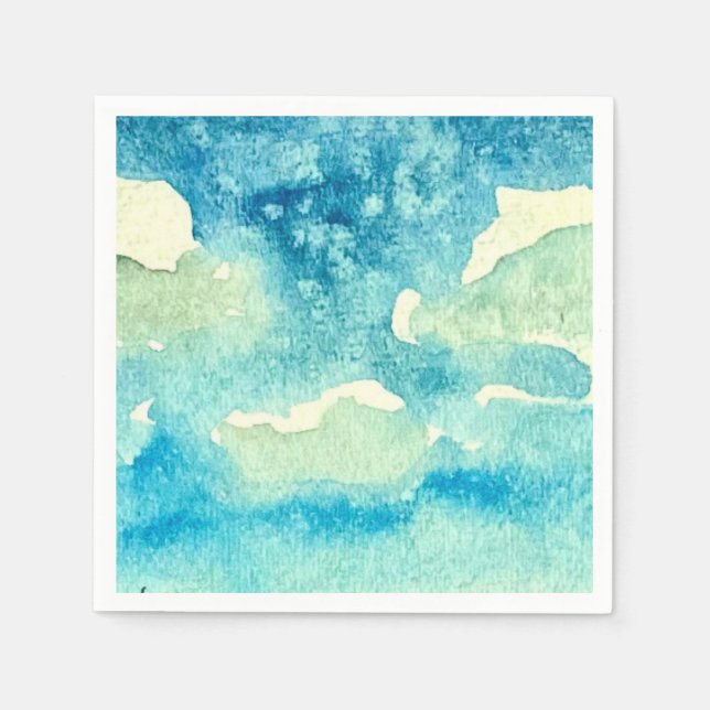 Clouds Watercolor Art Napkin (Front)