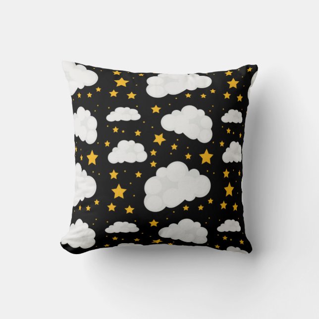 Clouds With A Bright Stary Night Cushion (Front)