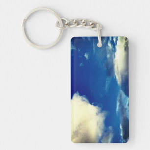 Clouds with Blue Sky Outdoor Photgraph Key Ring