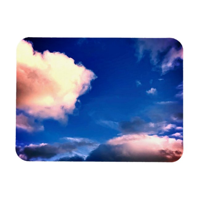 Clouds with Blue Sky Outdoor Photography Magnet (Horizontal)