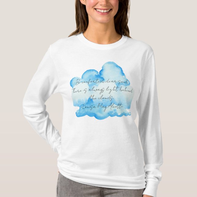 "Clouds" with Louisa May Alcott quote Women's T-Shirt (Front)