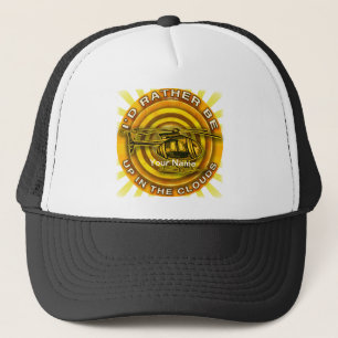 Clouds Yellow Helicopter  hat