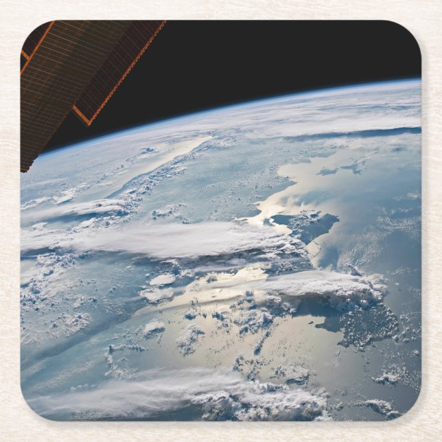 Cloudscapes Around Sumatra, Indonesia. Square Paper Coaster (Front)