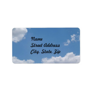 Cloudy Blue Sky Background Address Sticker