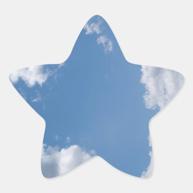 Cloudy Blue Sky Background Star Sticker (Front)