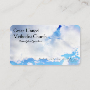 Cloudy Blue Sky Christian Minister Pastor Business Card