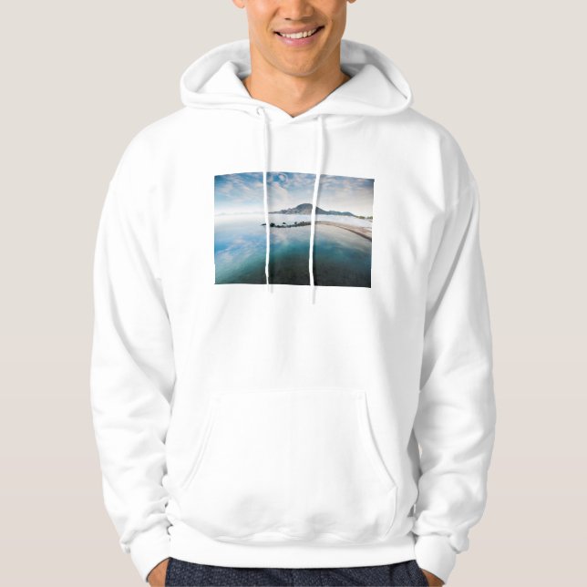 Cloudy Blue Sky Reflecting In Lake Hoodie (Front)