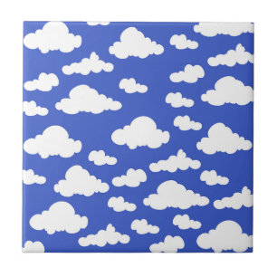 Cloudy Blue Sky White Clouds Dreamy Clouding Tile
