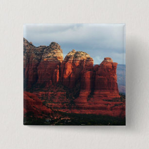 Cloudy Coffee Pot Rock in Sedona Arizona 15 Cm Square Badge
