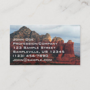 Cloudy Coffee Pot Rock in Sedona Arizona Business Card