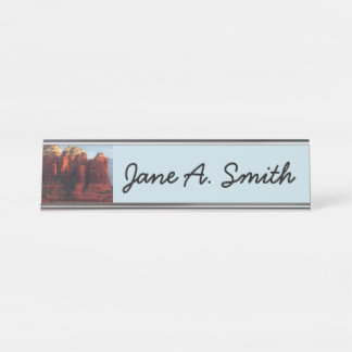 Cloudy Coffee Pot Rock in Sedona Arizona Desk Name Plate