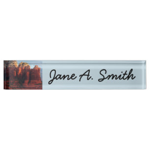 Cloudy Coffee Pot Rock in Sedona Arizona Nameplate