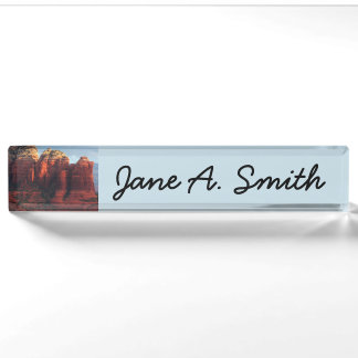 Cloudy Coffee Pot Rock in Sedona Arizona Nameplate