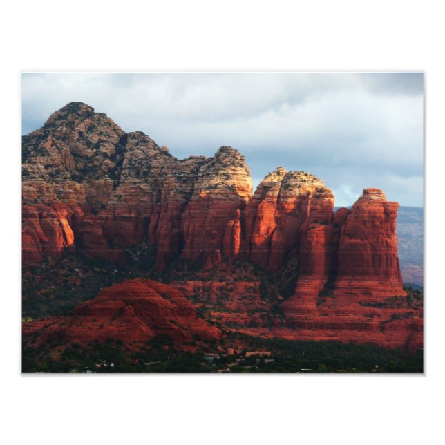 Cloudy Coffee Pot Rock in Sedona Arizona Photo Print (Front)