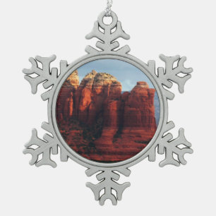 Cloudy Coffee Pot Rock in Sedona Arizona Snowflake Pewter Christmas Ornament