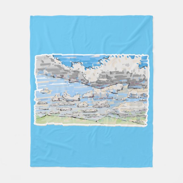 Cloudy day fleece blanket (Front)