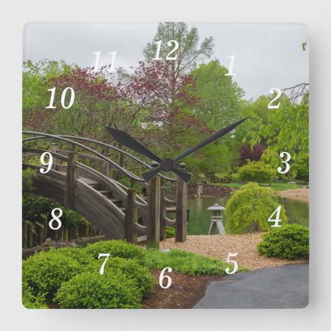 Cloudy Day Garden Stroll Wall Clock (Front)
