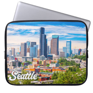 Cloudy Day In Seattle, Washington, United States Laptop Sleeve