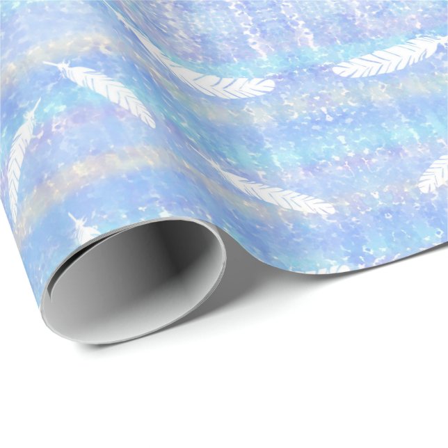 Cloudy Feathers Wrapping Paper (Roll Corner)