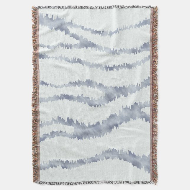 Cloudy Grey Zebra Eraser Scratch Art Throw Blanket (Front Vertical)