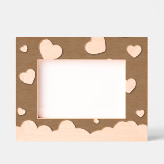 Cloudy Hearts Etched Wooden Frame Engraved Frames