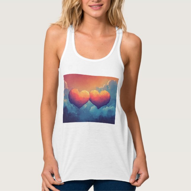 Cloudy Hearts — Love in the Sky Singlet (Front)
