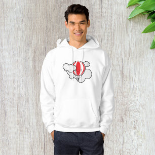 Cloudy Hot Air Balloon Mens Hoodie