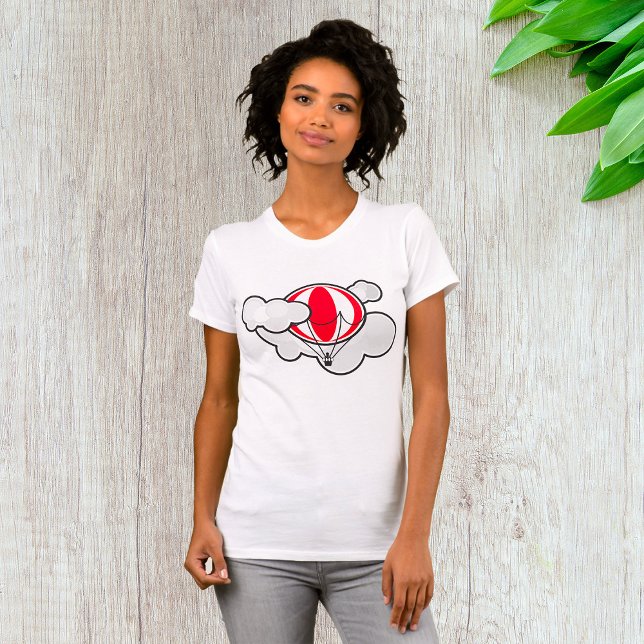 Cloudy Hot Air Balloon Womens T-Shirt (Creator Uploaded)