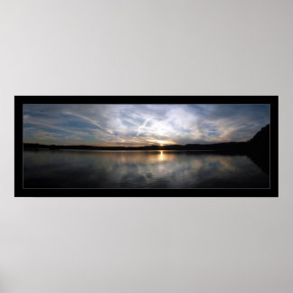 Cloudy Lake Sunset Poster